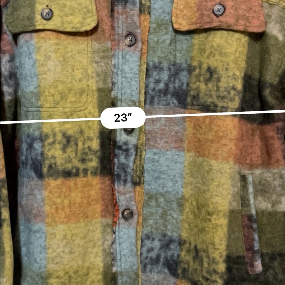 BiBi Multicolor Plaid Utility Jacket M - Picture 5 of 6